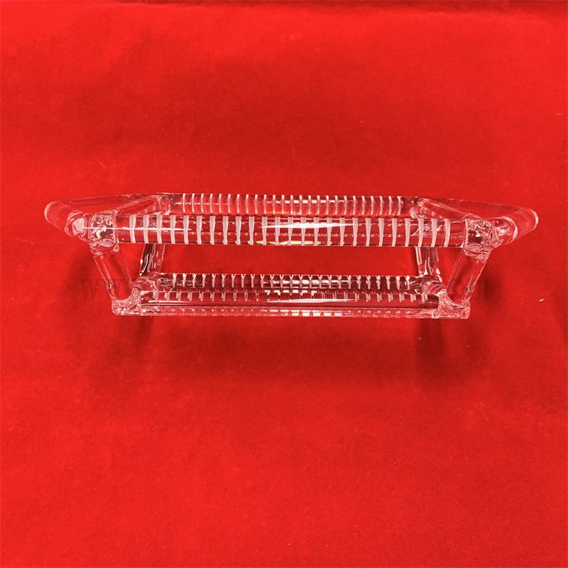  Laborforschung Clear Quartz Instrument Transparent Rack Quadratzylinder Halbleiter Einsatz geschlitzte Quarzglasboot Waferträger