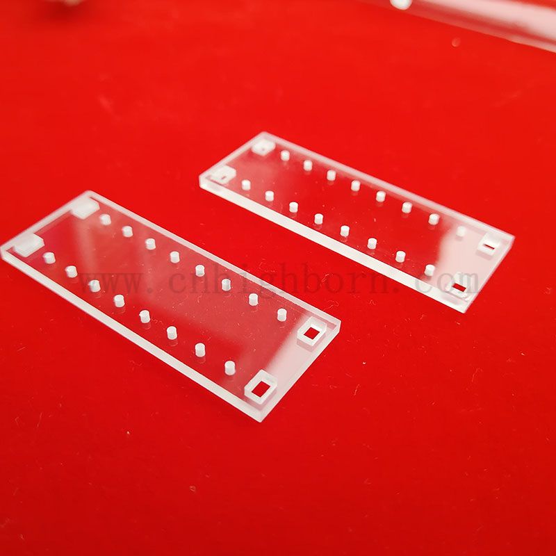 UV optische fusionierte Kieselsäure -Quarzglasrutschen mit Loch