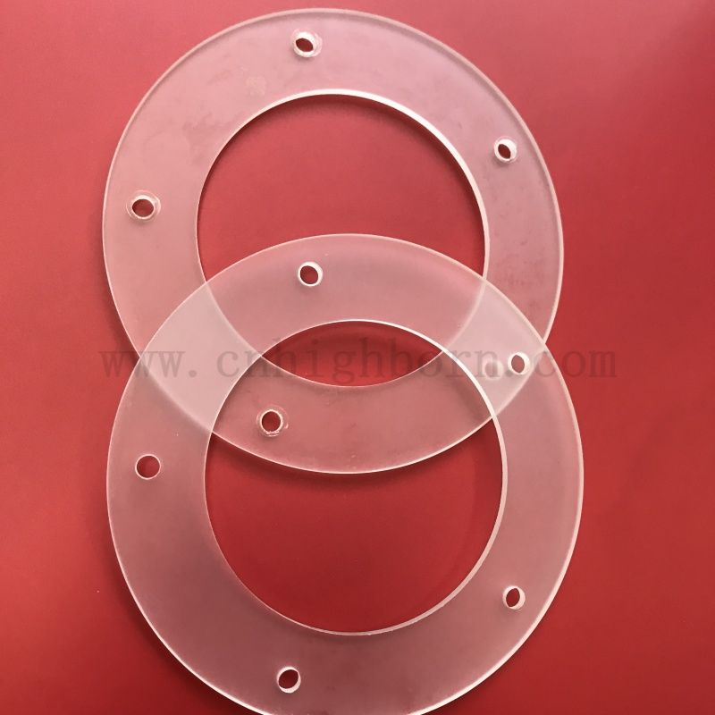 Customized Frosty Quarzglasflansch mit Loch zum Erhitzen 