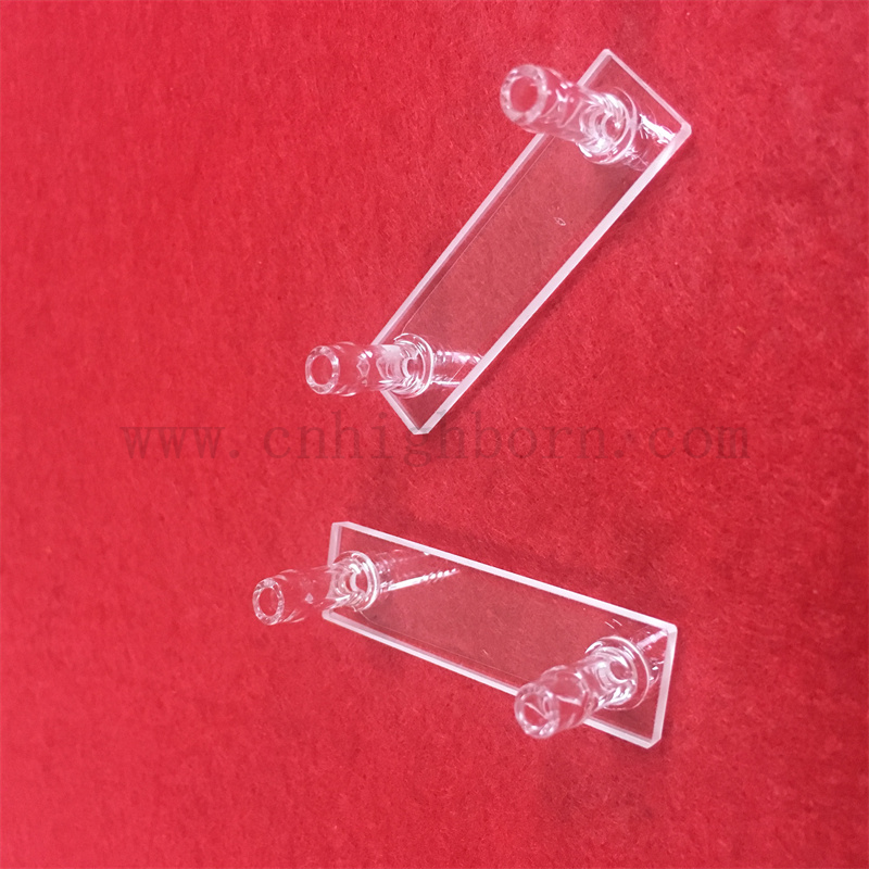 Optische Laborinstrument Quarzkuvette Fließzellenglaskuvette mit kurzem Rohrstecker