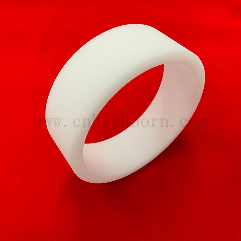 Milchky weiß rund geschmolzene Kieselquarz -Rohr -Vakuumflansch