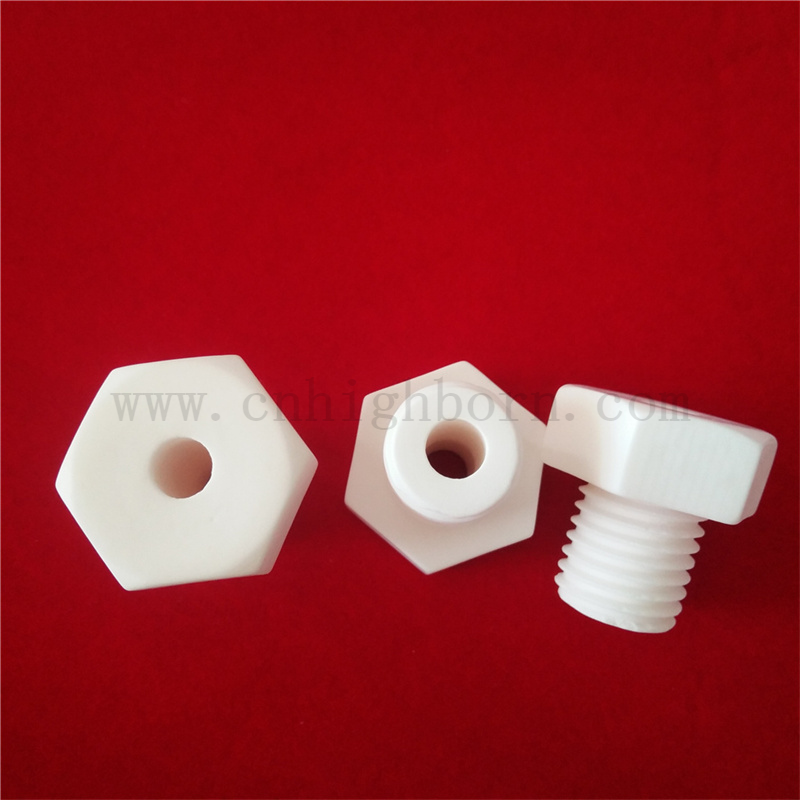 Alumina -Keramikschraube M6 M8 95 Al2O3 Isolierung Sechskantmutter angepasst