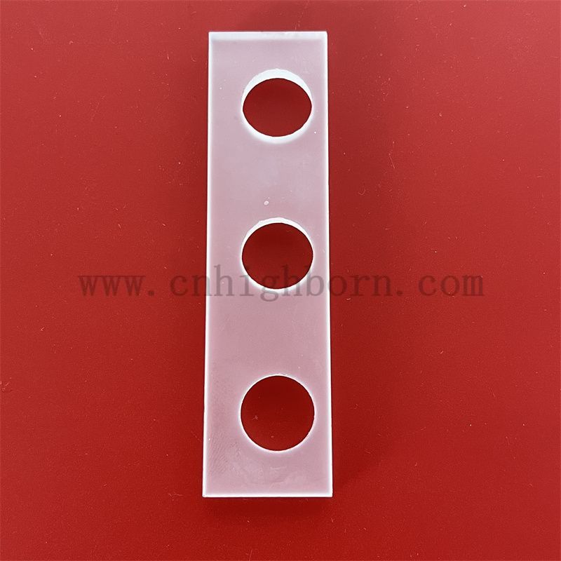 Hitzebeständiges Rechteck gefrostet Quarzglasblech mit Loch