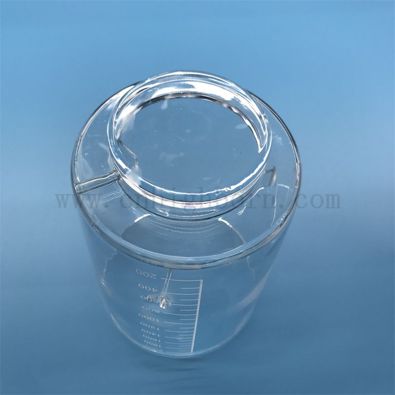  Customized Form Wärmewiderstand transparent Silica Quarzglasgefäß