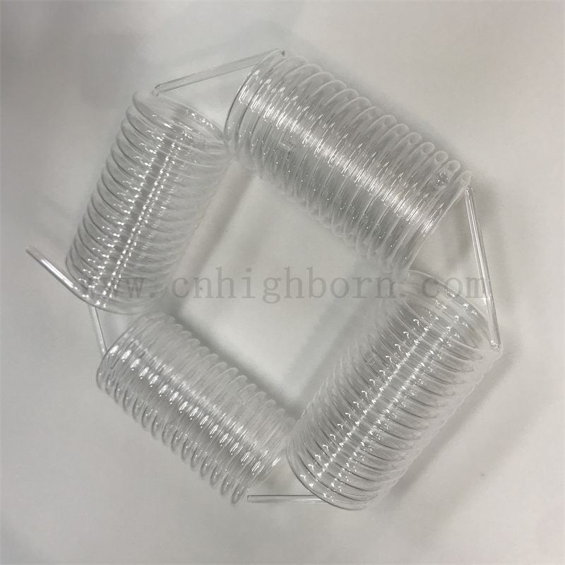 Customized Transparent Fused Silica Flame Polz Quarzglas Spiralrohr
