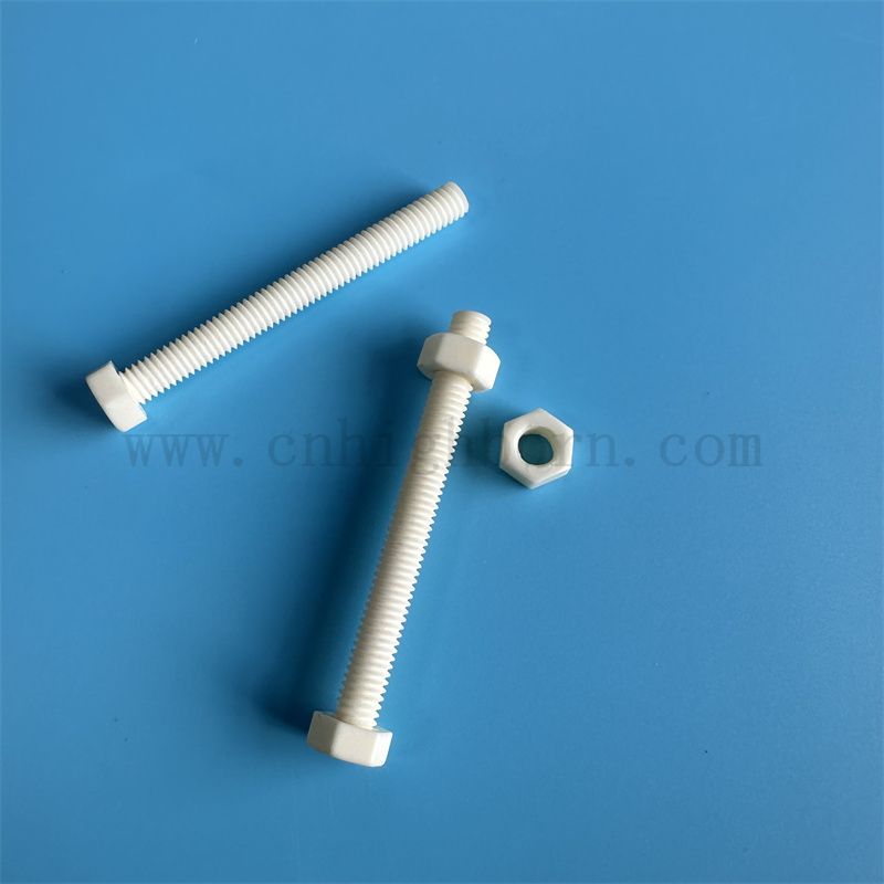 Customized 95% Alumina Al2O3 Keramik Sechseckalaler Teileschraube und Nusskit