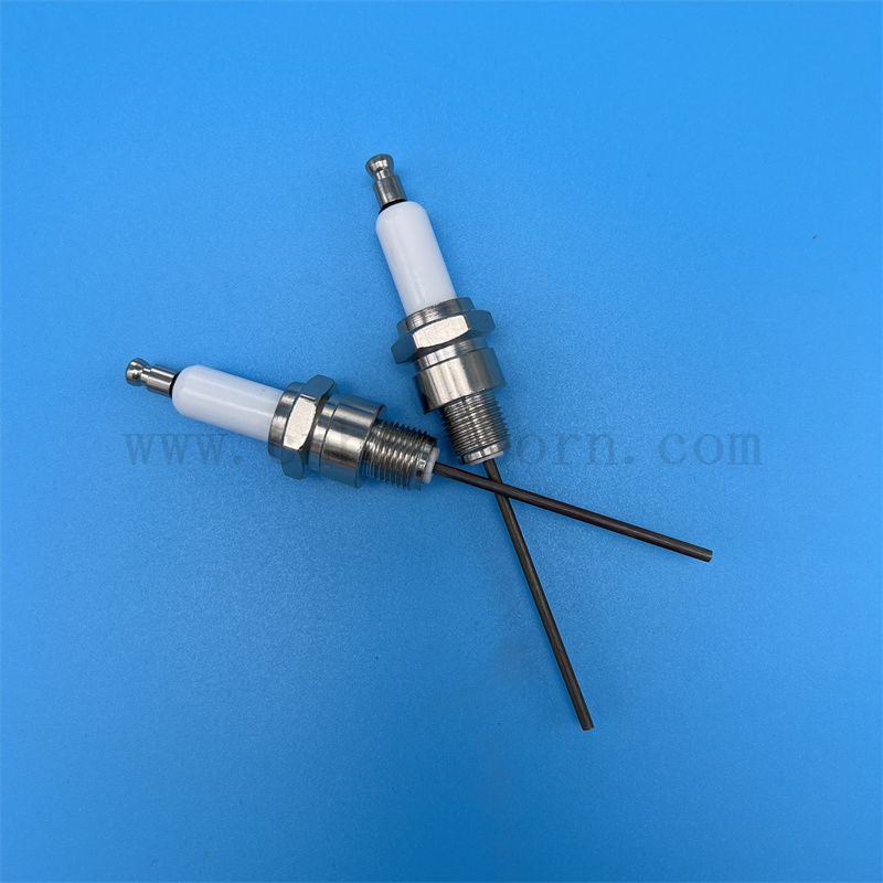 Glazed 95 Alumina Zündkerze Customized AL2O3 Elektrodenzündung