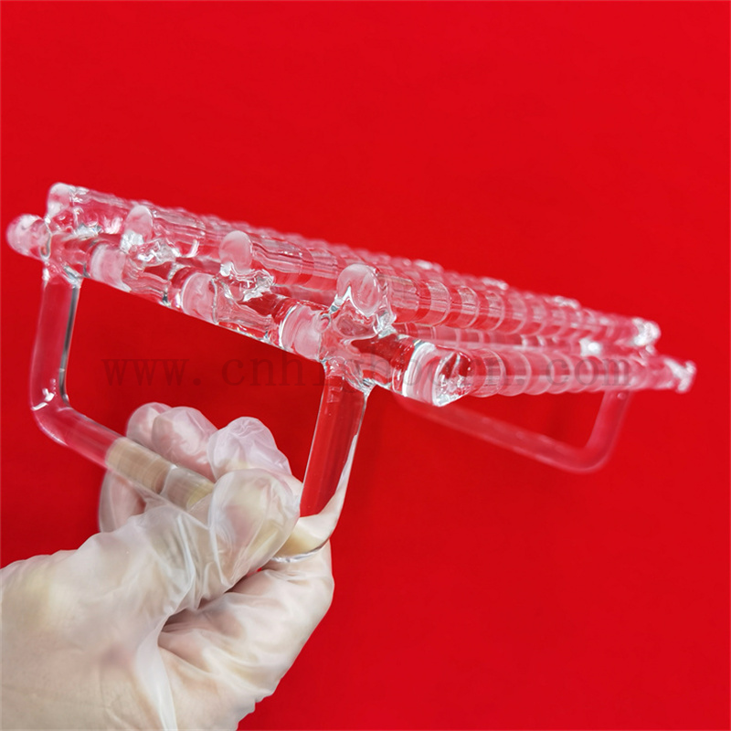  Laborforschung Quarzinstrument transparent Quarzglasbehälter Clear Quarz Heizungsbootträger mit Griff für SemikomDuktor