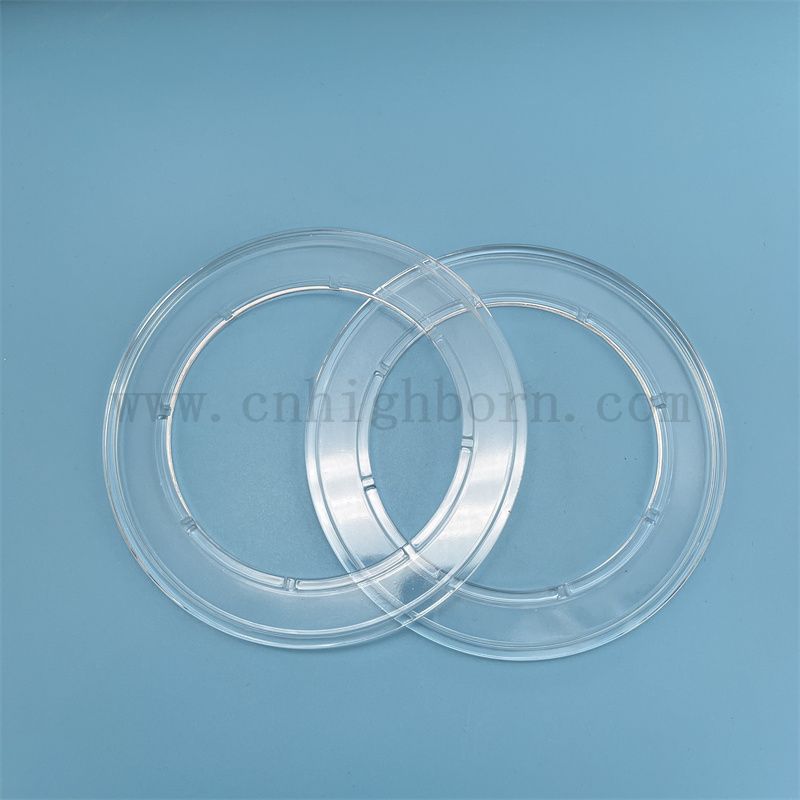 Hochwertige polierte transparente Quarzflansch -Silica -Glasring mit Loch für industrielle Anwendungen