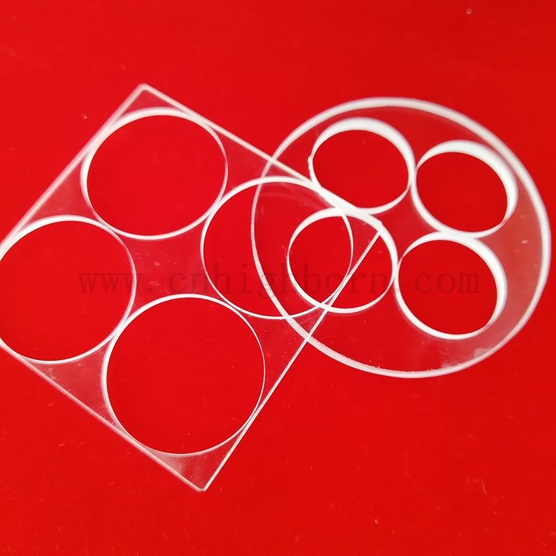 92% transparente Quarzglas UV Fusion Silica -Platte mit Laserbohrlöchern