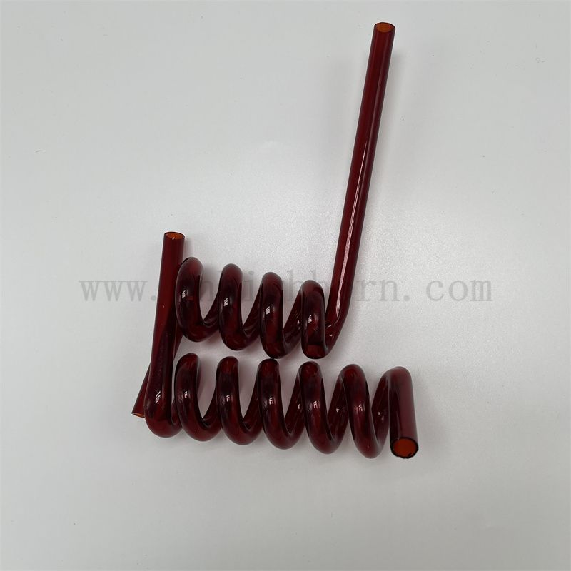 Customized Red Spiral Fused Silica Quarzglasröhre