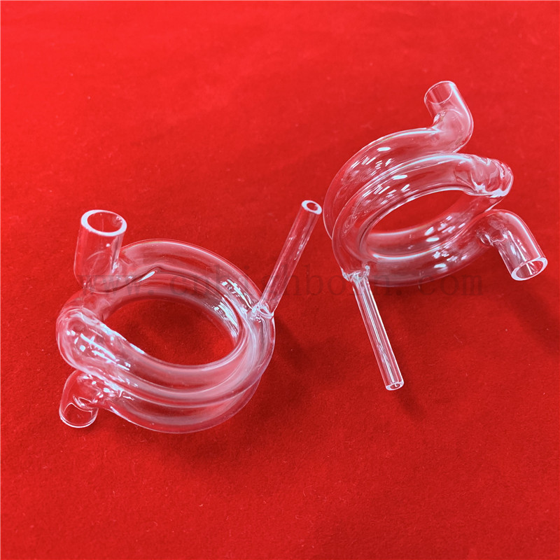 Customized Clear Quartz Helix Quarzrohr Fusions Silica Glasrohr