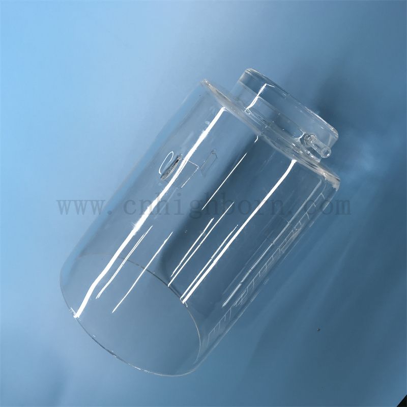  Customized Form Wärmewiderstand transparent Silica Quarzglasgefäß