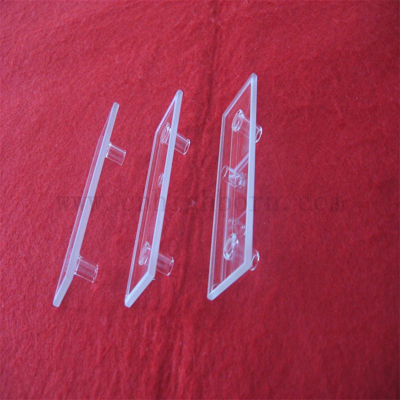 Customized Form Wärmesistentes Strömungszellenquarzkuvette mit kurzem Rohranschluss