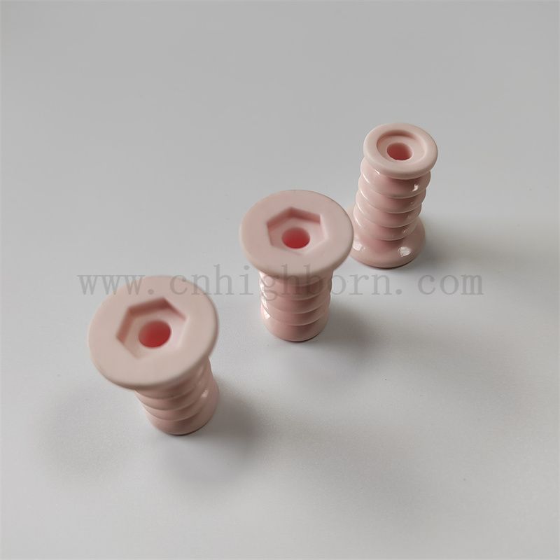 Tragen resistente rosa al2o3 Textilgewinde -Riemenscheibe Teil Alumina Keramikrolle