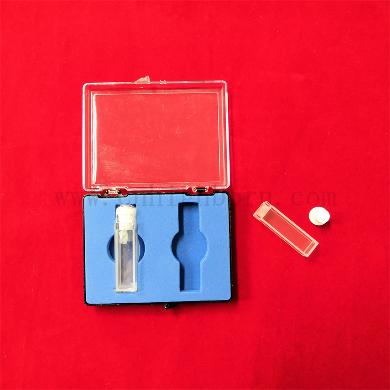 Laborforschung 3,5 ml Clear Quartz Glass Cuvette UV Standard Fluorometerzelle mit Stopper