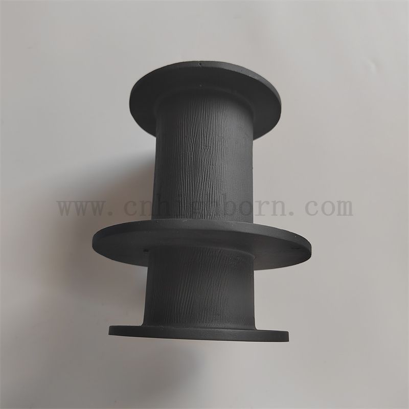 Reaktionssintern Siliziumcarbid unregelmäßiger Rohrisolator Schwarzer Sic -Keramikteil