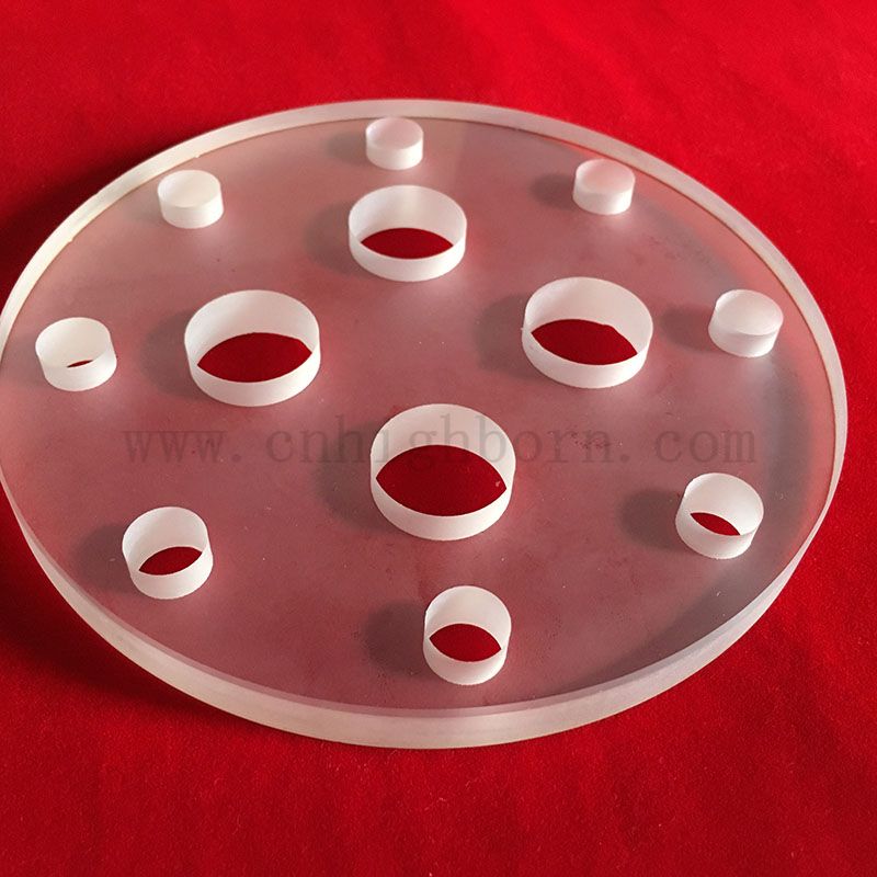 Laserbohrung kreisförmiger JGS2 Quarzglas Panel mit Loch