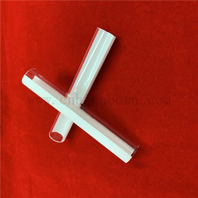 Maßgeschneiderte Wärmewiderstand halb beschichtet mit Keramikverschmutzung Silica Quarzglasrohr