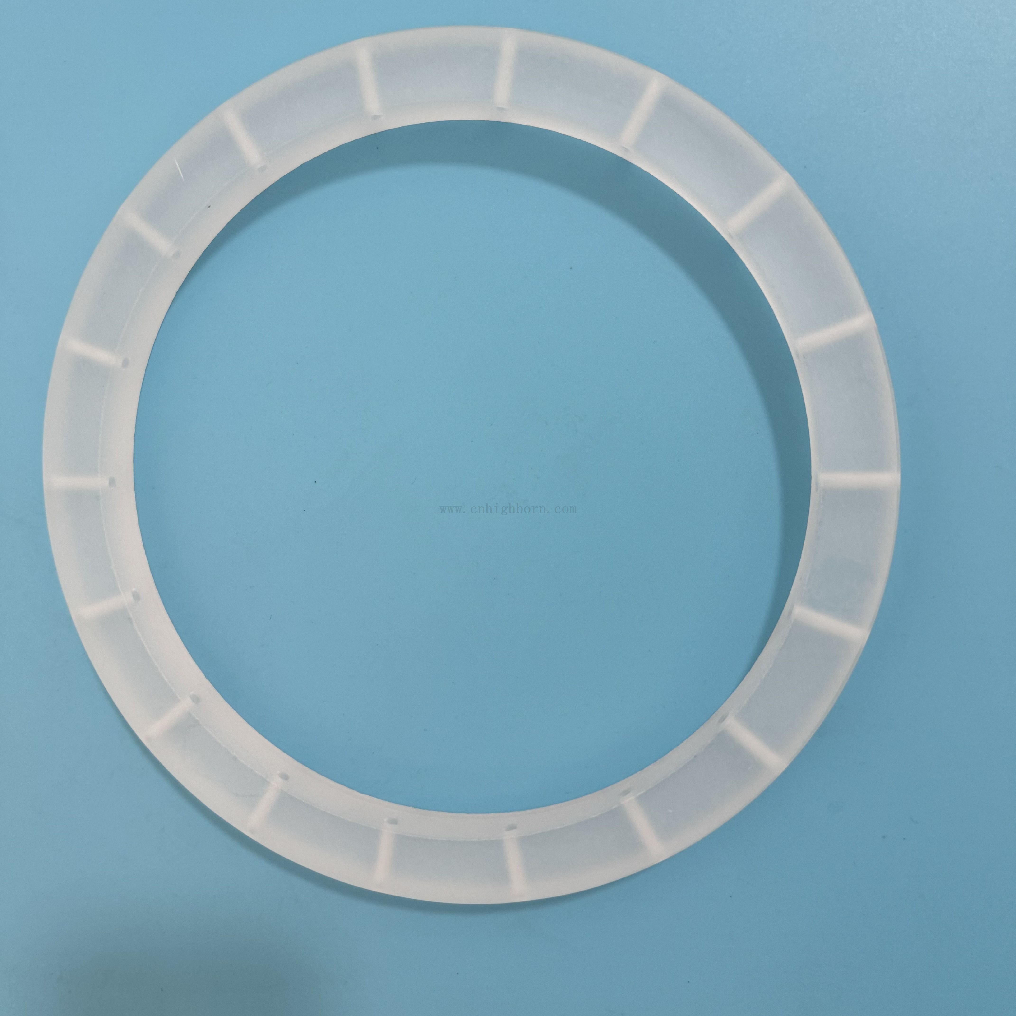 Wärmefestigkeit gefrosteter Quarzglasflansch mit Loch für industrielle Anwendungen