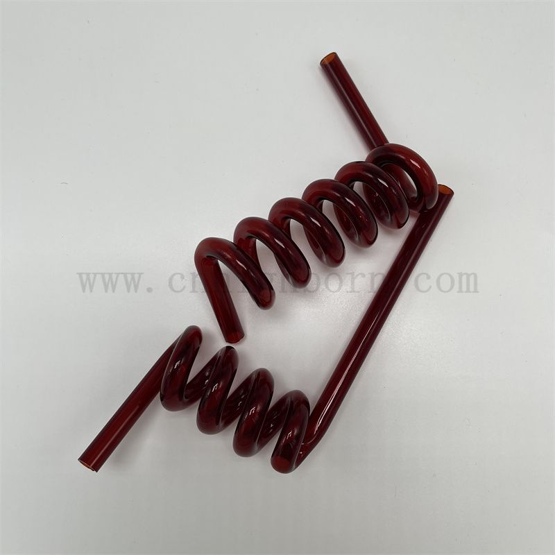 Customized Red Spiral Fused Silica Quarzglasröhre