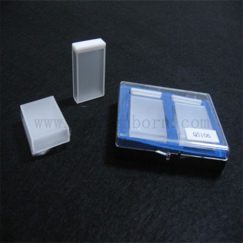 Hochgenauige 2 Seiten transparent geschmolzen oder klebriert Standard Quarzzelle Quarzglaskuvette mit Lichtpfadlänge 30 mm