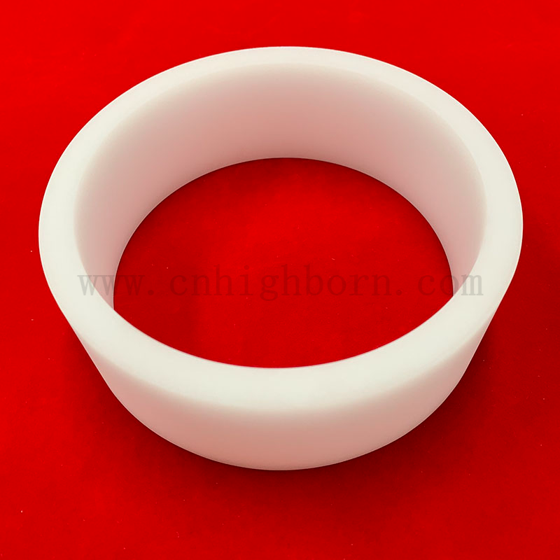 Milchky weiß rund geschmolzene Kieselquarz -Rohr -Vakuumflansch