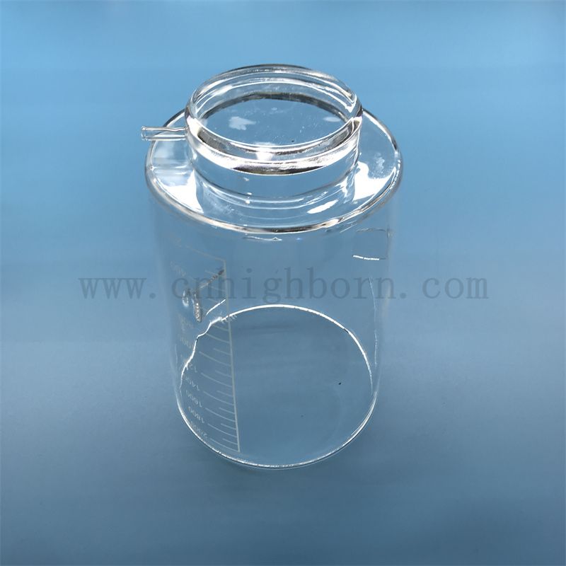  Customized Form Wärmewiderstand transparent Silica Quarzglasgefäß