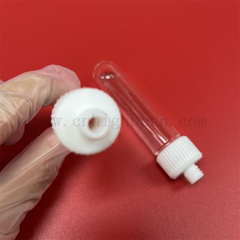 Customisierte transparente Quarzglas -Testrohr mit geschraubtem Deckel