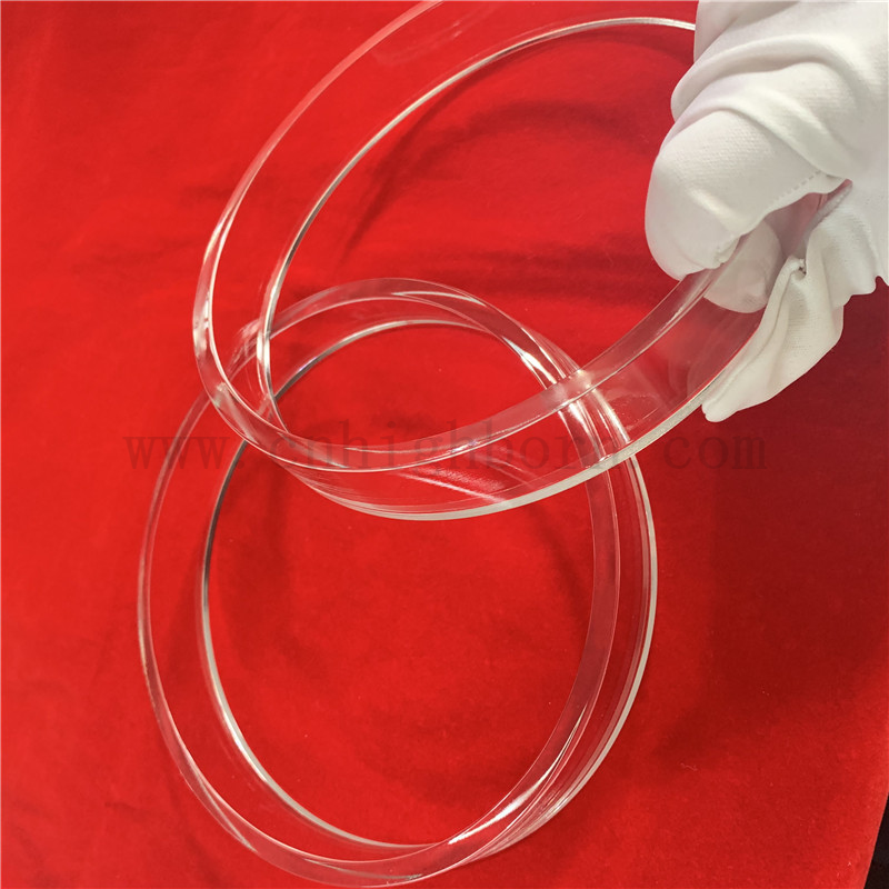 Großgröße transparent angepasste Quarzglasflansch Quarzring