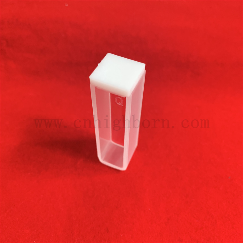 Labor rund unten Standard Q104 optische Glasflusszelle 3,5 ml Spektrophotometer Quarzglas Cuvette