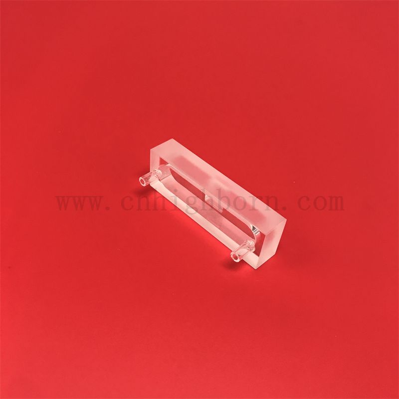 Benutzerdefinierte Umgebung Präzisionsmikroquarzkuvette optischer Glasfluss durch Zelle