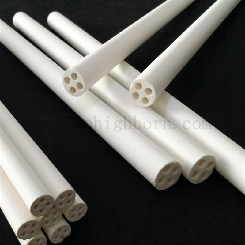 Industrieheizelement MGO -Rohr mit 4 Löchern Magnesiumoxid Keramik Isolierrohr