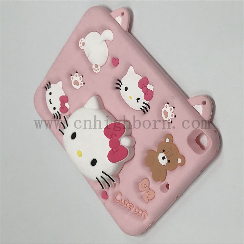 Rosa Farbe 3D Silicon Gummi -iPad Shell Cartoon Tablet Schutzabdeckung für Pad 