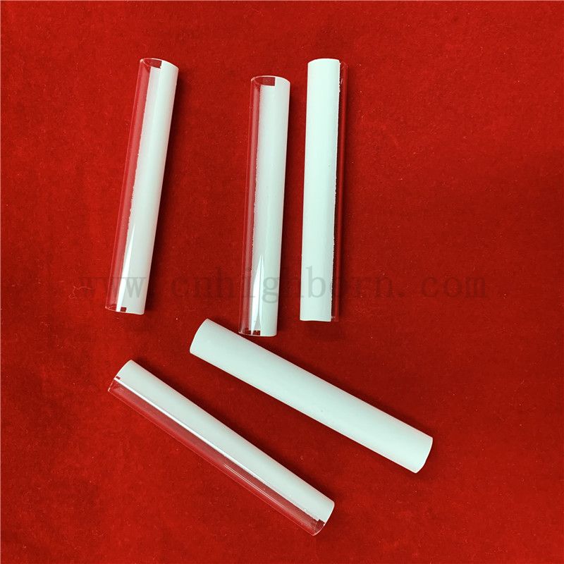 Maßgeschneiderte Wärmewiderstand halb beschichtet mit Keramikverschmutzung Silica Quarzglasrohr