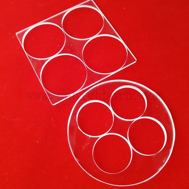 92% transparente Quarzglas UV Fusion Silica -Platte mit Laserbohrlöchern