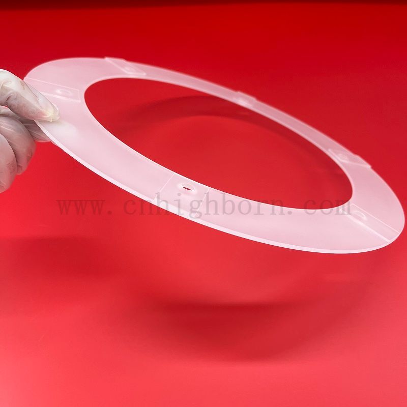 Customized CNC -Maschine Frosted Quarzflansch mit Löchern