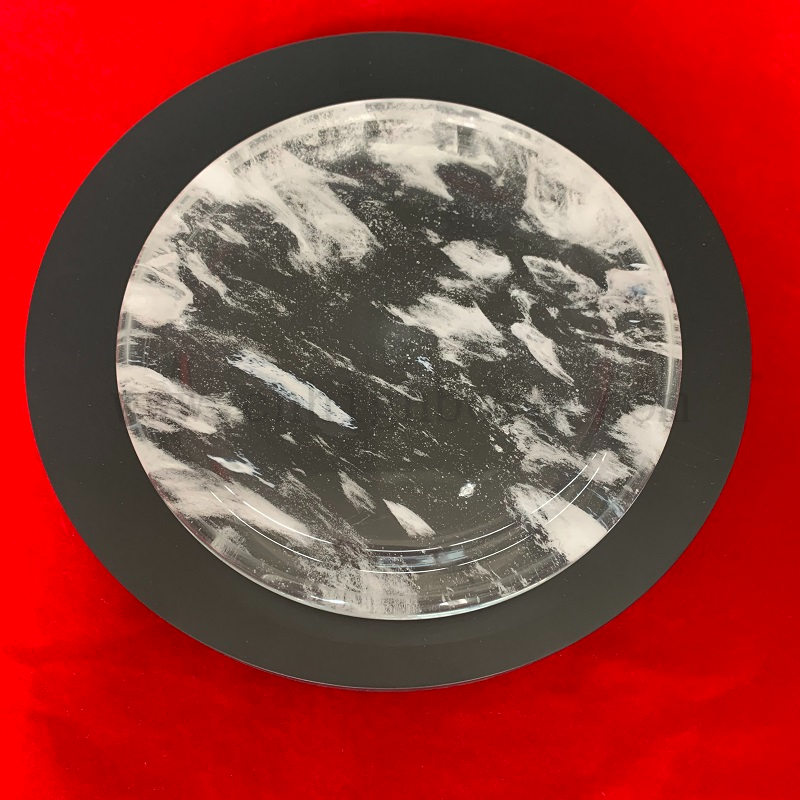Runde Grillquarz Kristall Backglasplatte Schneequarzplatte