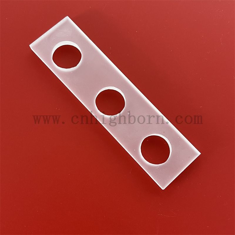 Hitzebeständiges Rechteck gefrostet Quarzglasblech mit Loch