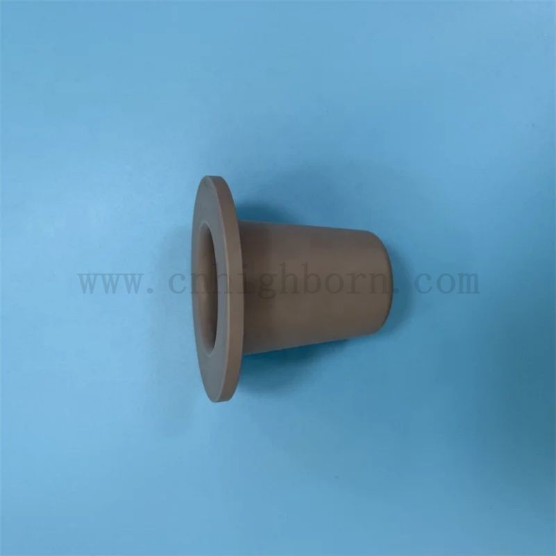 Kundenspezifisches unregelmäßiges Buchsenrohr aus Siliziumkarbid mit gesintertem SiC-Keramikteil/Rohr mit Flanschreaktion