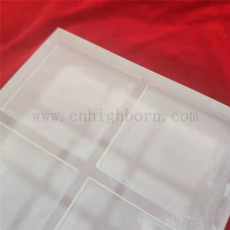 Customized Frosted Sloting Quadry Quartz Crystal Glass Fenster