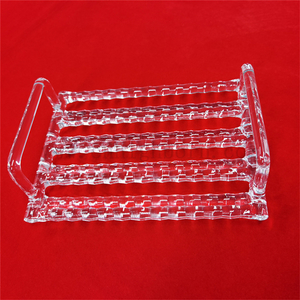  Laborforschungs-Quarzinstrument, transparenter Quarzglasbehälter, klarer Quarz-Heizbootträger mit Griff für Halbleiter