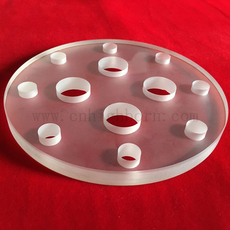 Laserbohrung kreisförmiger JGS2 Quarzglas Panel mit Loch