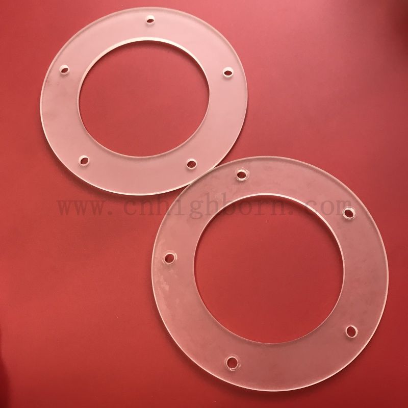 Customized Frosty Quarzglasflansch mit Loch zum Erhitzen 