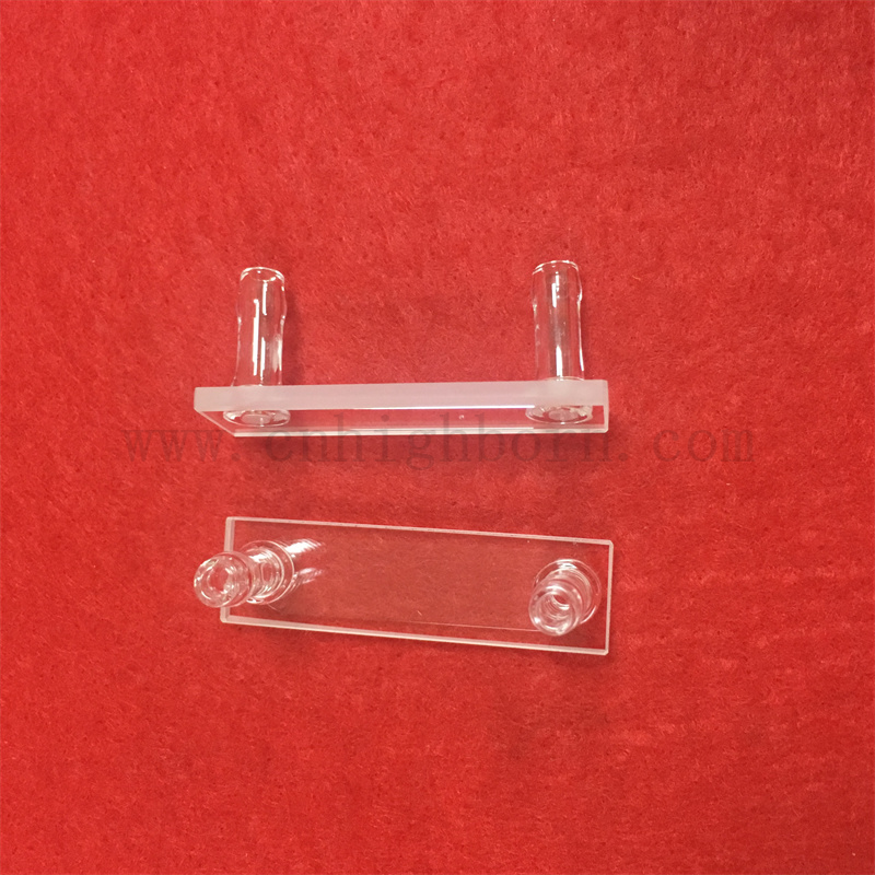 Optische Laborinstrument Quarzkuvette Fließzellenglaskuvette mit kurzem Rohrstecker