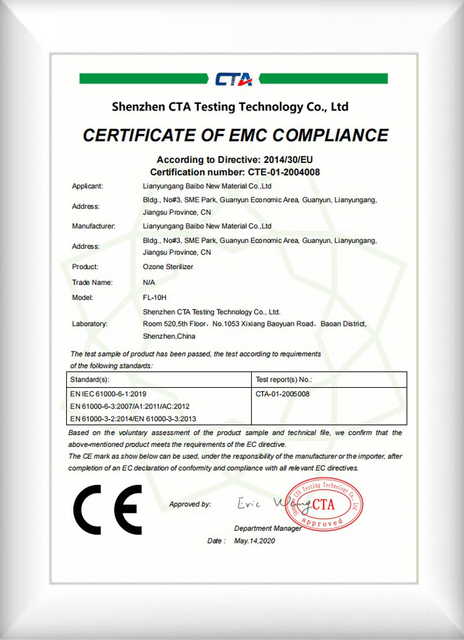 Zertifikat für industrielle Aluminiumoxidkeramik