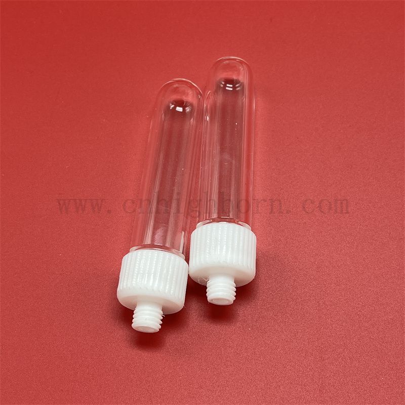 Customisierte transparente Quarzglas -Testrohr mit geschraubtem Deckel