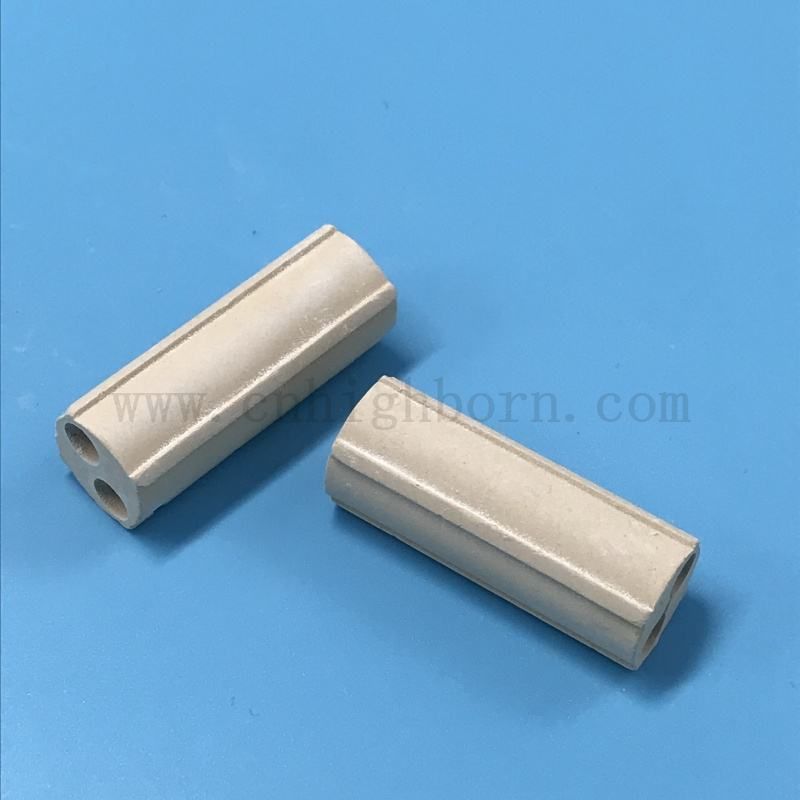 Kundenspezifischer MgO-Keramik-Isolierrohr-Magnesiumoxid-Körper mit 2 Löchern