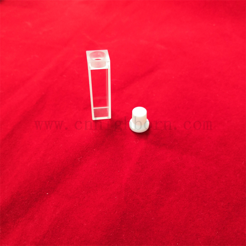 Laborforschung 3,5 ml Clear Quartz Glass Cuvette UV Standard Fluorometerzelle mit Stopper
