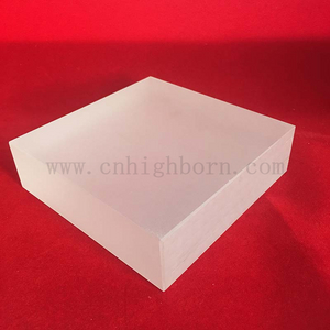Große quadratische Platte aus Quarzglas, undurchsichtige, mattierte Quarzplatte